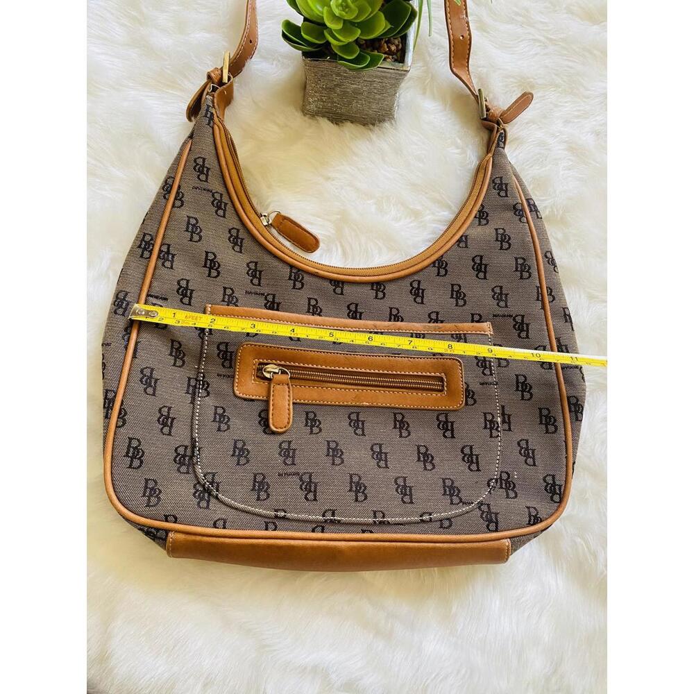 BB Brown Monogram Canvas Shoulder Bag - Picture 4 of 7